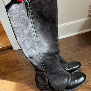 Donald J. Pliner Black Suede Knee-High Boots